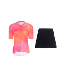 RIVANELLE short jersey and skirt - COSMA - black/orange/pink